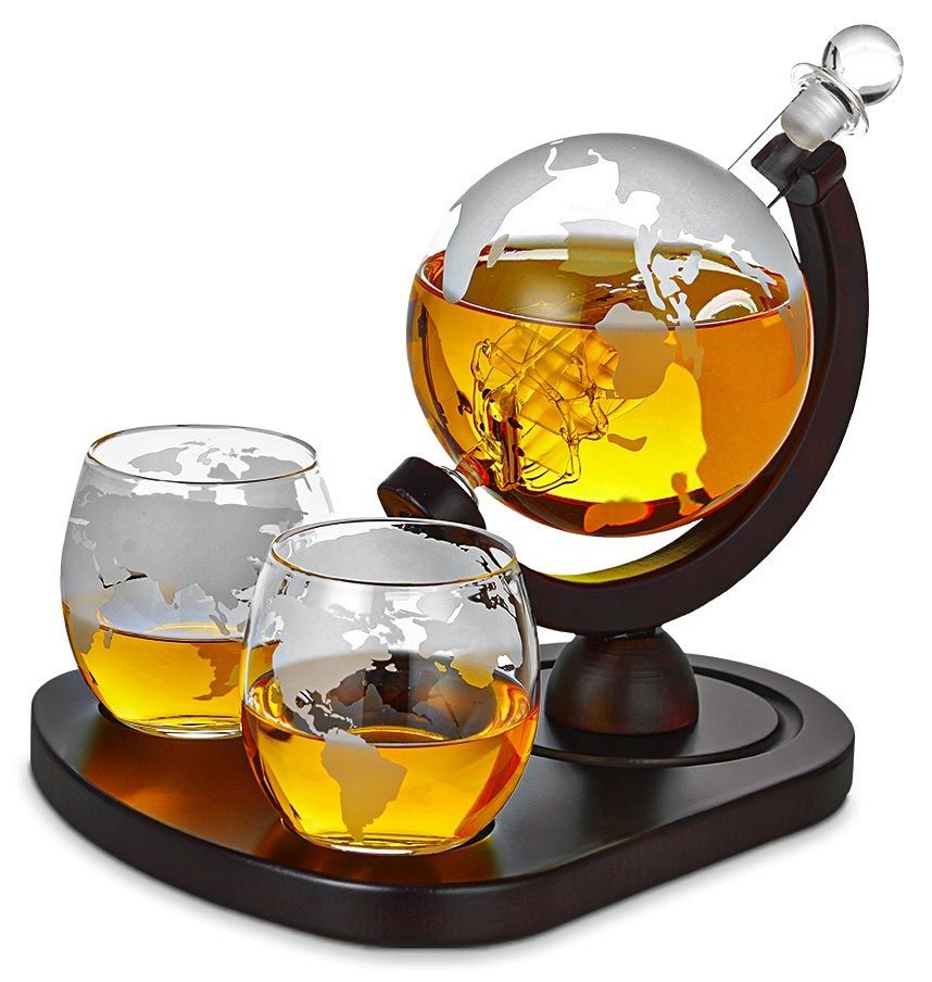 Karafa Globus Na Whisky Set Příslušenství Dárek Pro Chlapa, Chlapce
