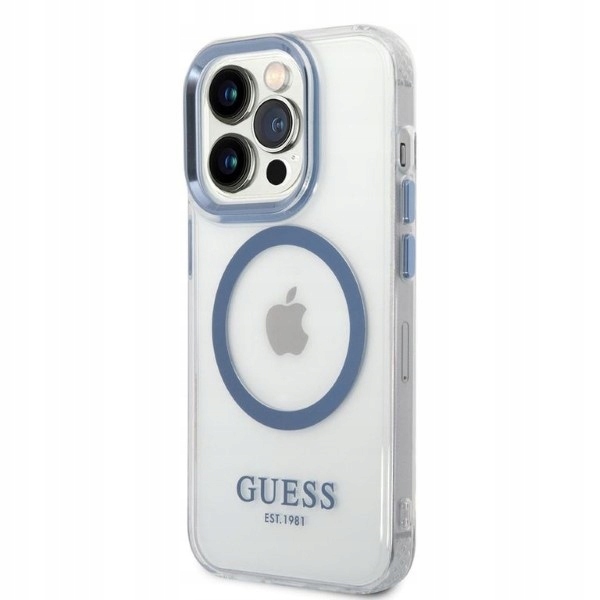 Guess Etui Case Do Iphone 14 Pro 6,1 Do Magsafe Hard Case Z Metalową Ramką