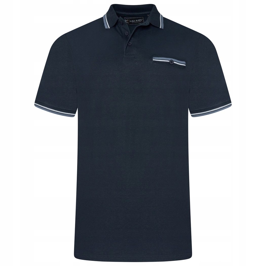 Tričko Pánské Polo s kapsou Tmavě modré Kam Velké Velikosti 6XL