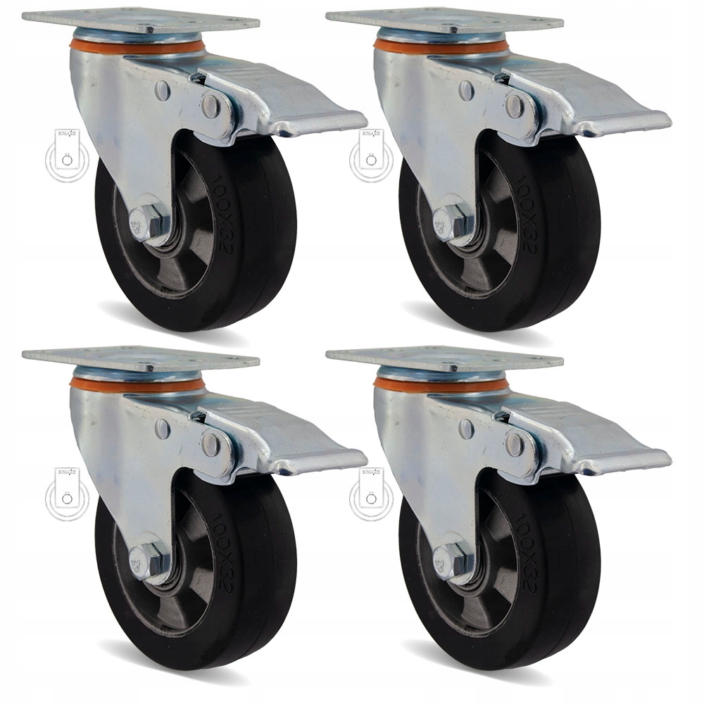 4x2HALGE100K2 Kolo fi100 vozík regál komplet 4ks