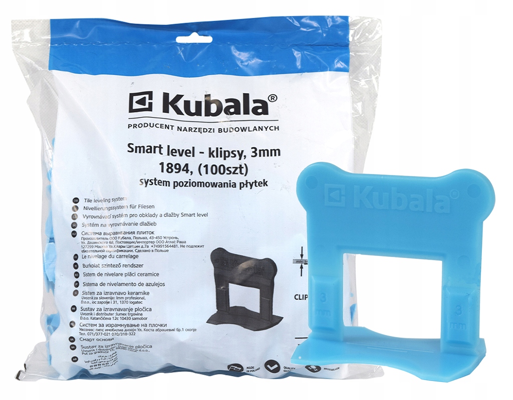 

Kubala Klipsy Do Systemu Poziomowania 3MM 100 Szt