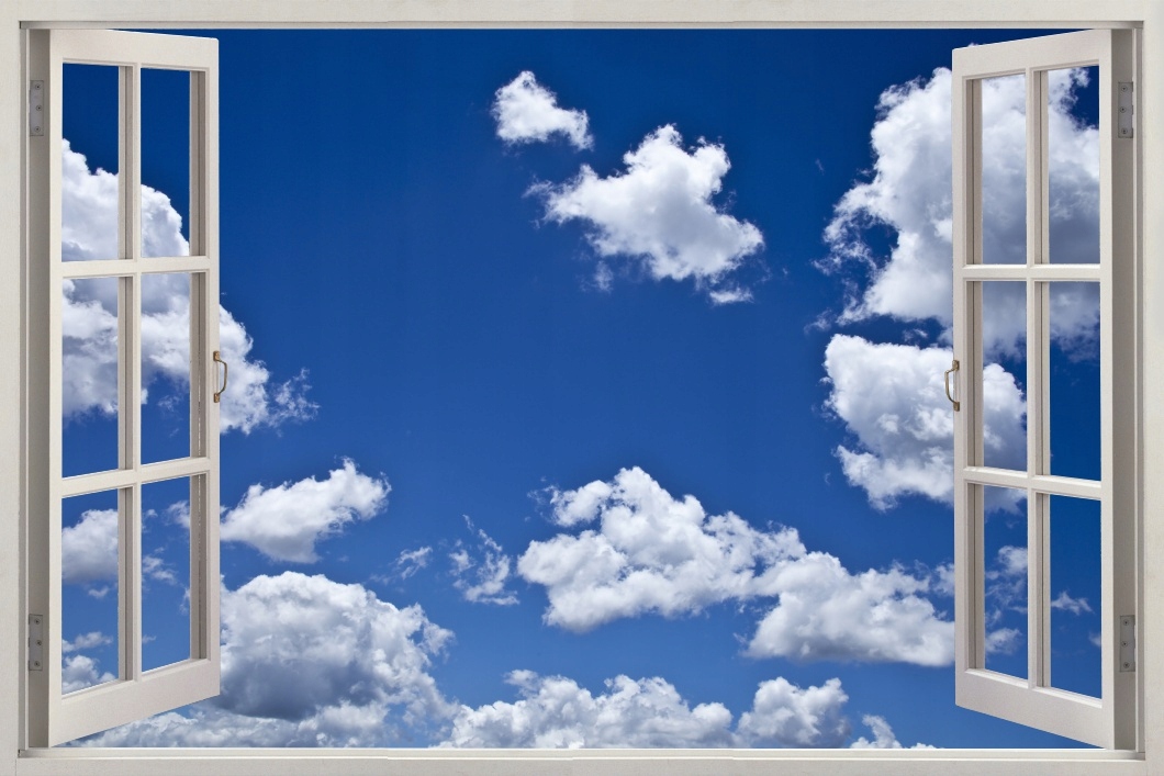 

Obraz widok przez okno niebo chmury 70x50