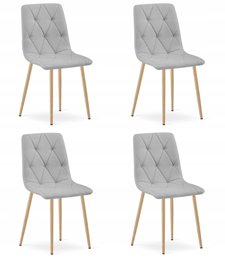 Stolička Libra svetlosivá látka nohy, farba dreva x 4