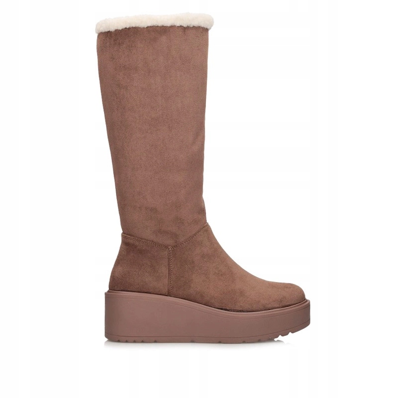 Módní béžové dámské sněhule na platformě Potocki 25-11327BG