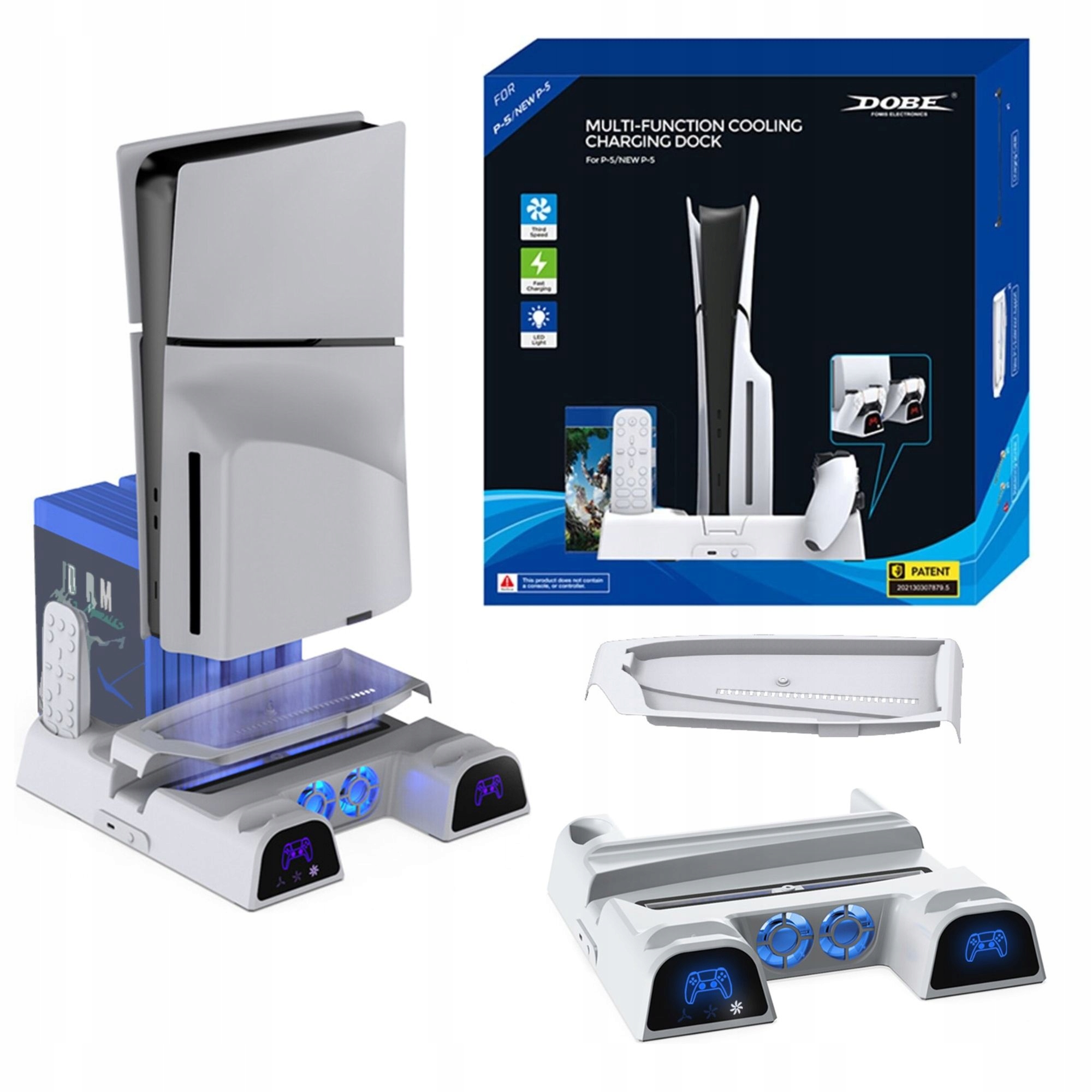 Podstawka ładująco-chłodząca Dobe TP5-3532B ładowarka Stacja ładująca PS5
