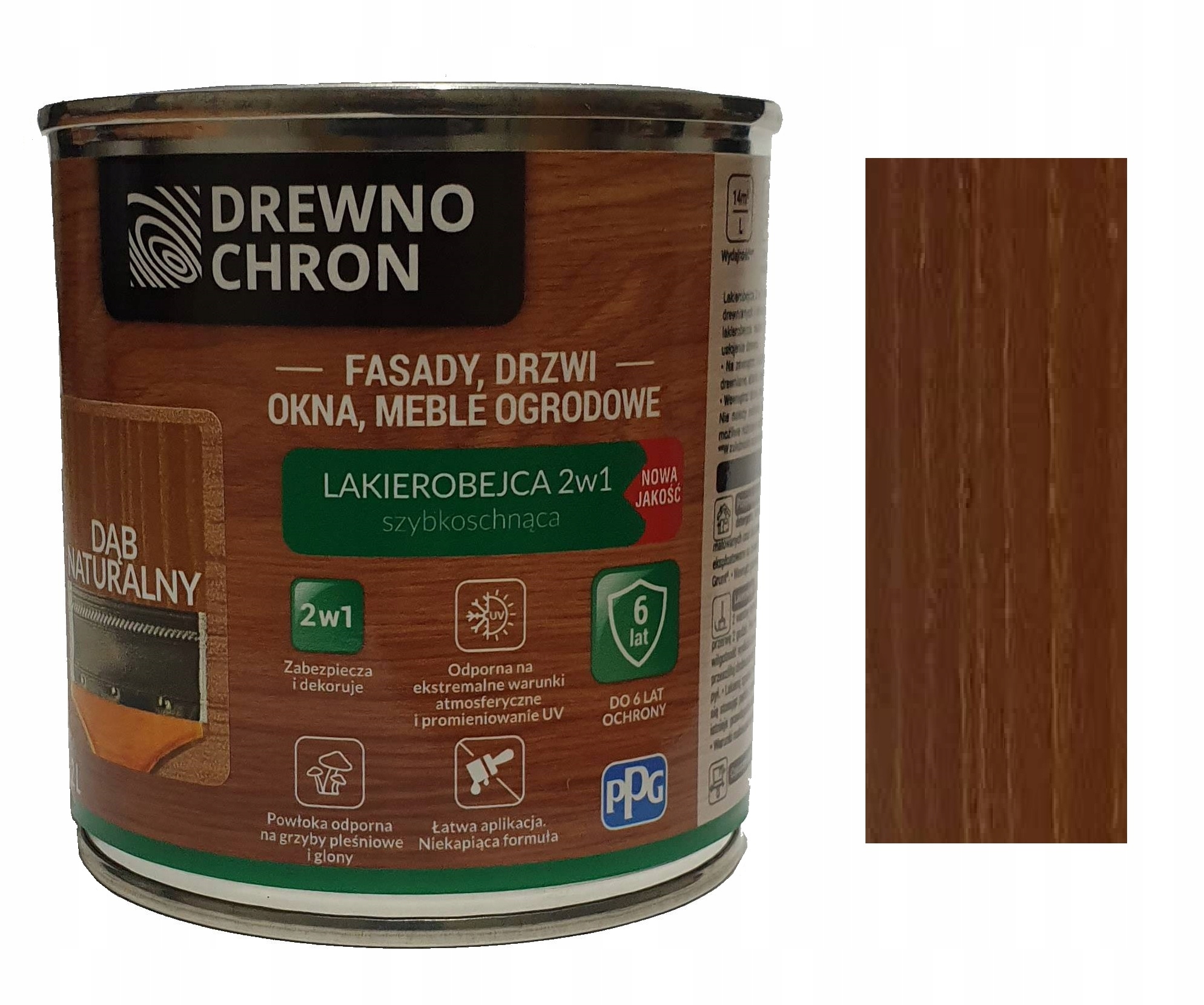 DREWNOCHRON LAKIEROBEJCA 2W1 DO DREWNA DĄB NATURALNY 0.2L