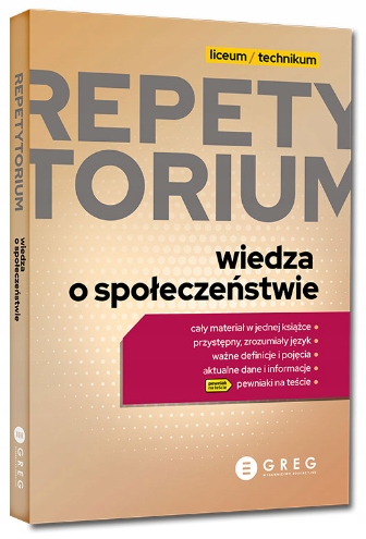 Repetytorium liceum technikum wiedza o społeczeństwie WOS Greg
