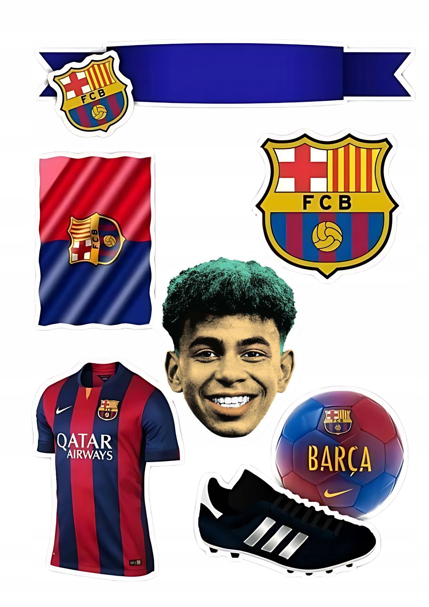 Wydruk na masie cukrowej Fc Barcelona Yamal Piłkarz piłka nożna imię