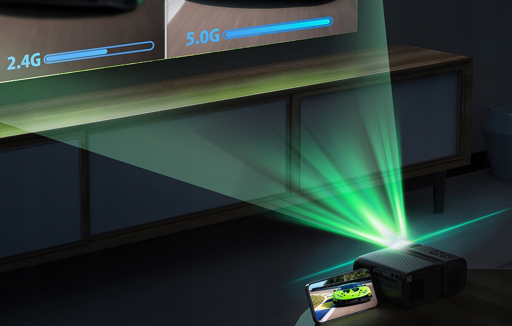 BLITZWOLF RZUTNIK PROJEKTOR LED WI-FI BLUETOOTH 1280 X 720P 250 ANSI 1080P Rozdzielczość podstawowa (px) 1280 x 720