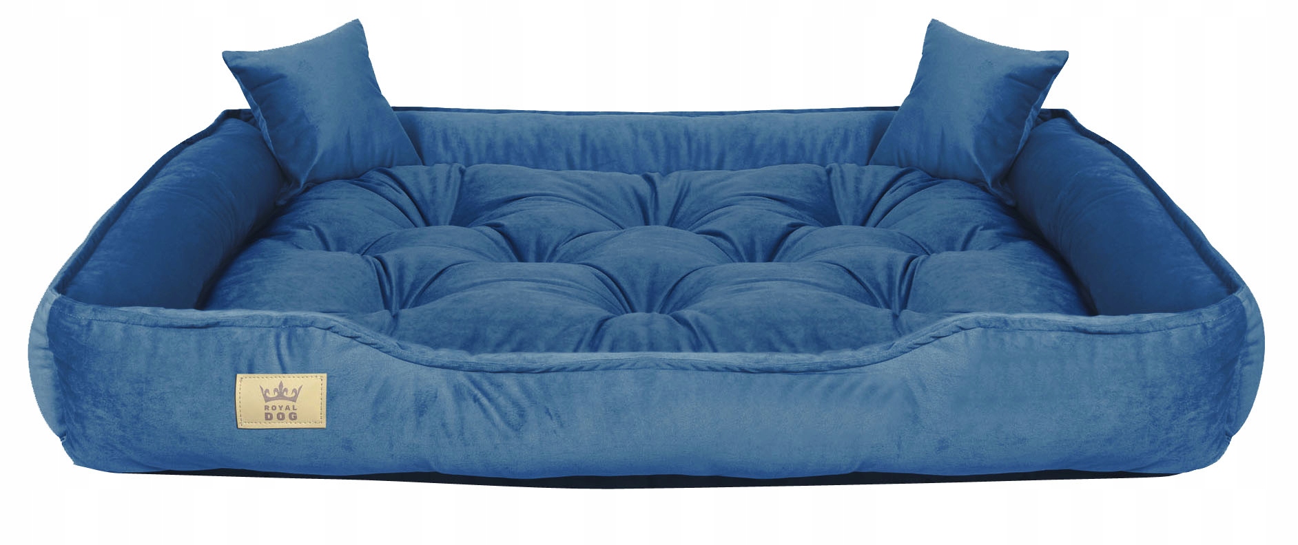 Levně Pelíšek pro psa kotec 115 x 95 cm, velur, modrá barva