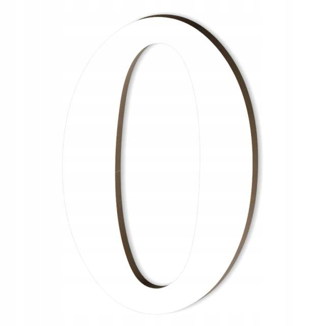 laminat CYFRA liczba 0 ZERO BIAŁA napis r.M 10cm