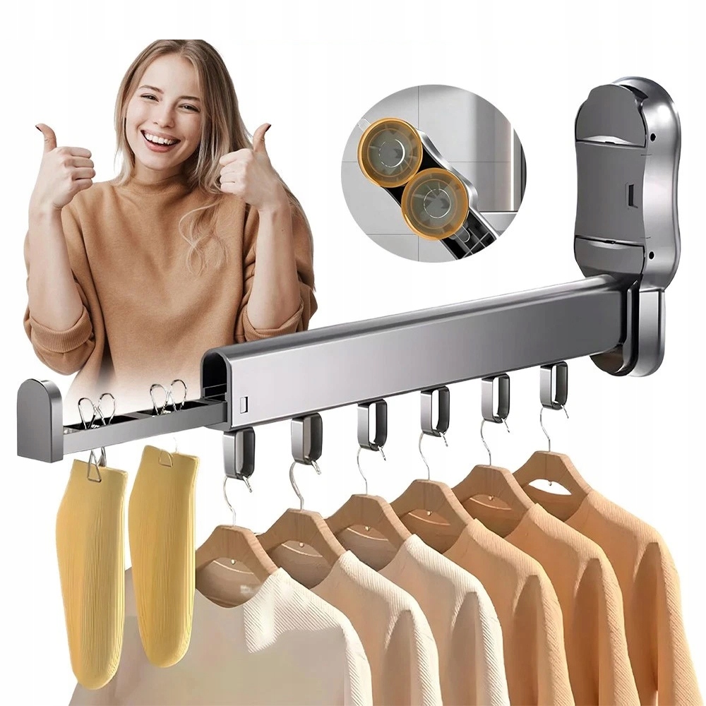 Levně Sušák Na Prádlo, Věšák Na Oblečení, Otočná Stěna, Výsuvný