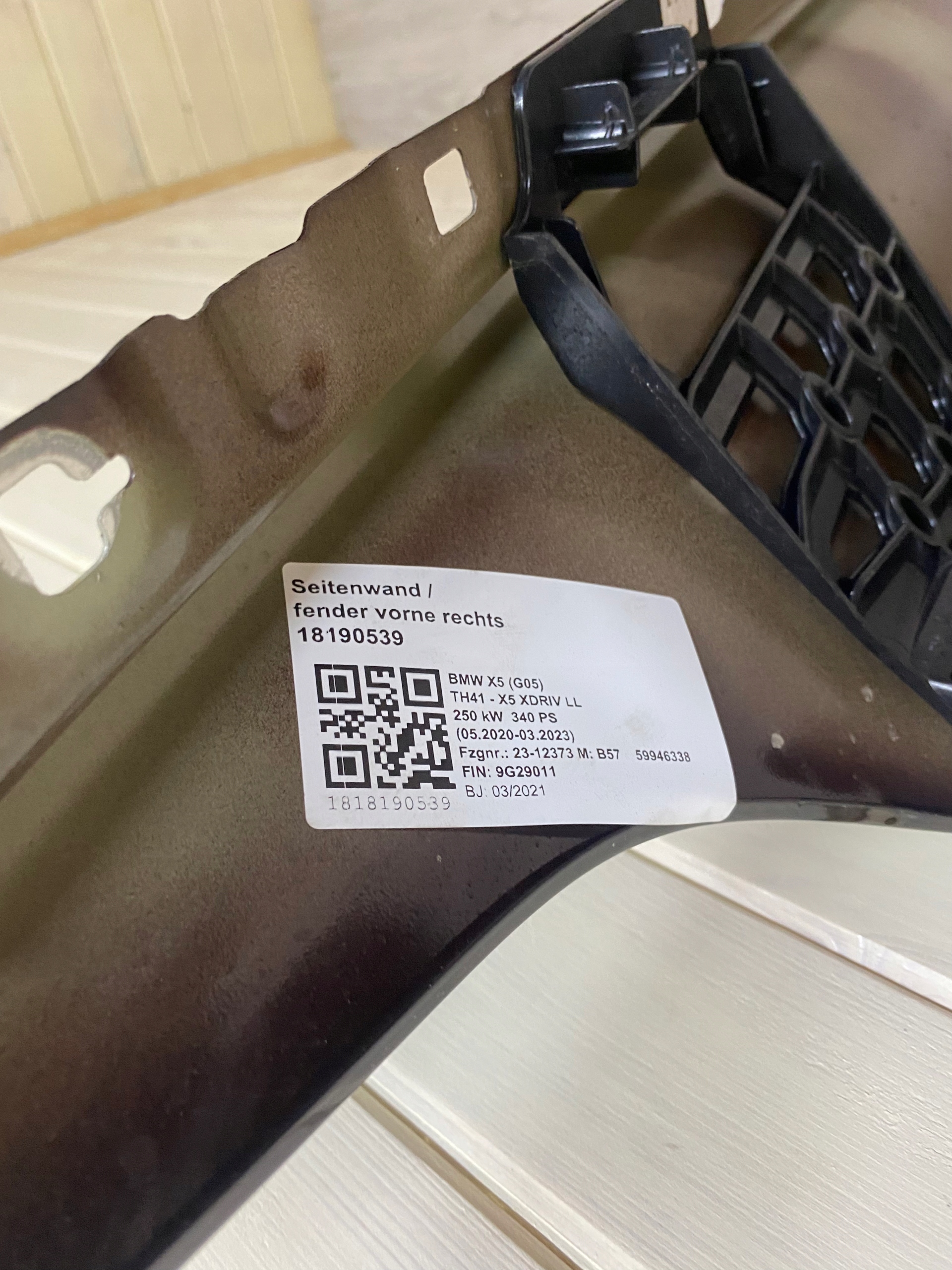 BMW X5 G05 fender front right B53