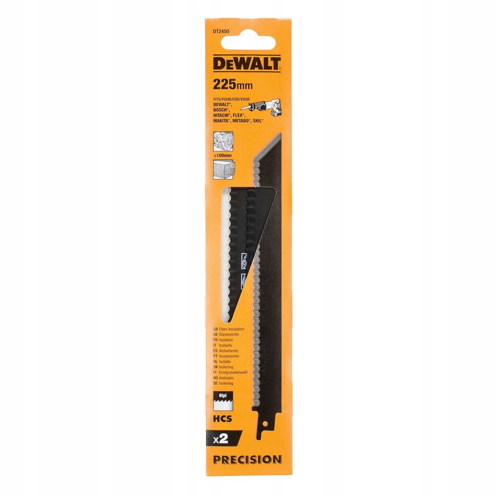 pilový list pro pilu ocasku, délka 225 mm, 2ks DeWALT [DT2450-QZ]