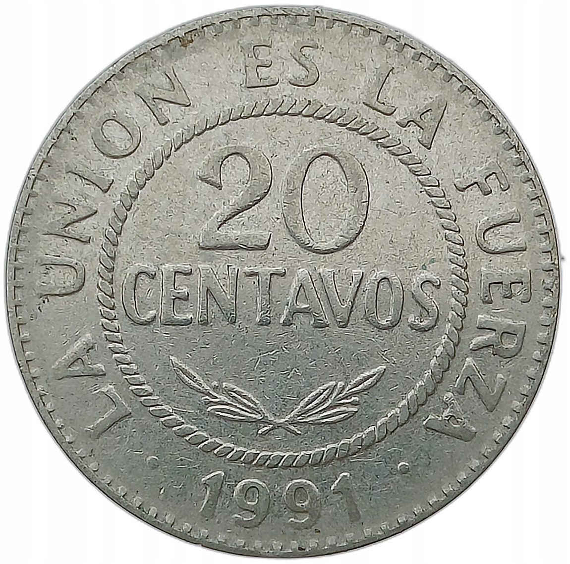 BOLIWIA 20 CENTAVOS 1991 46F3