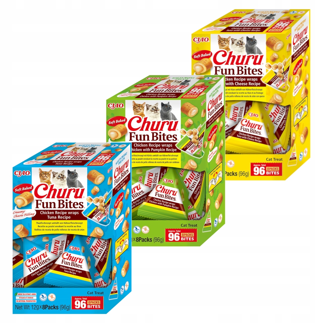 Inaba Cat Churu Fun Bites 3x96g Pro Kočky Pamlsek mix 3 příchutí