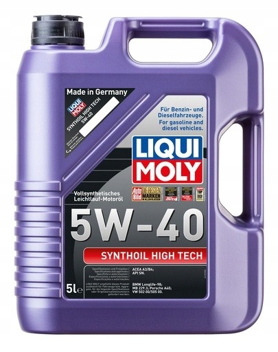 Olej silnikowy 5W-40 Liqui Moly Synthoil High Tech wysoka wydajność