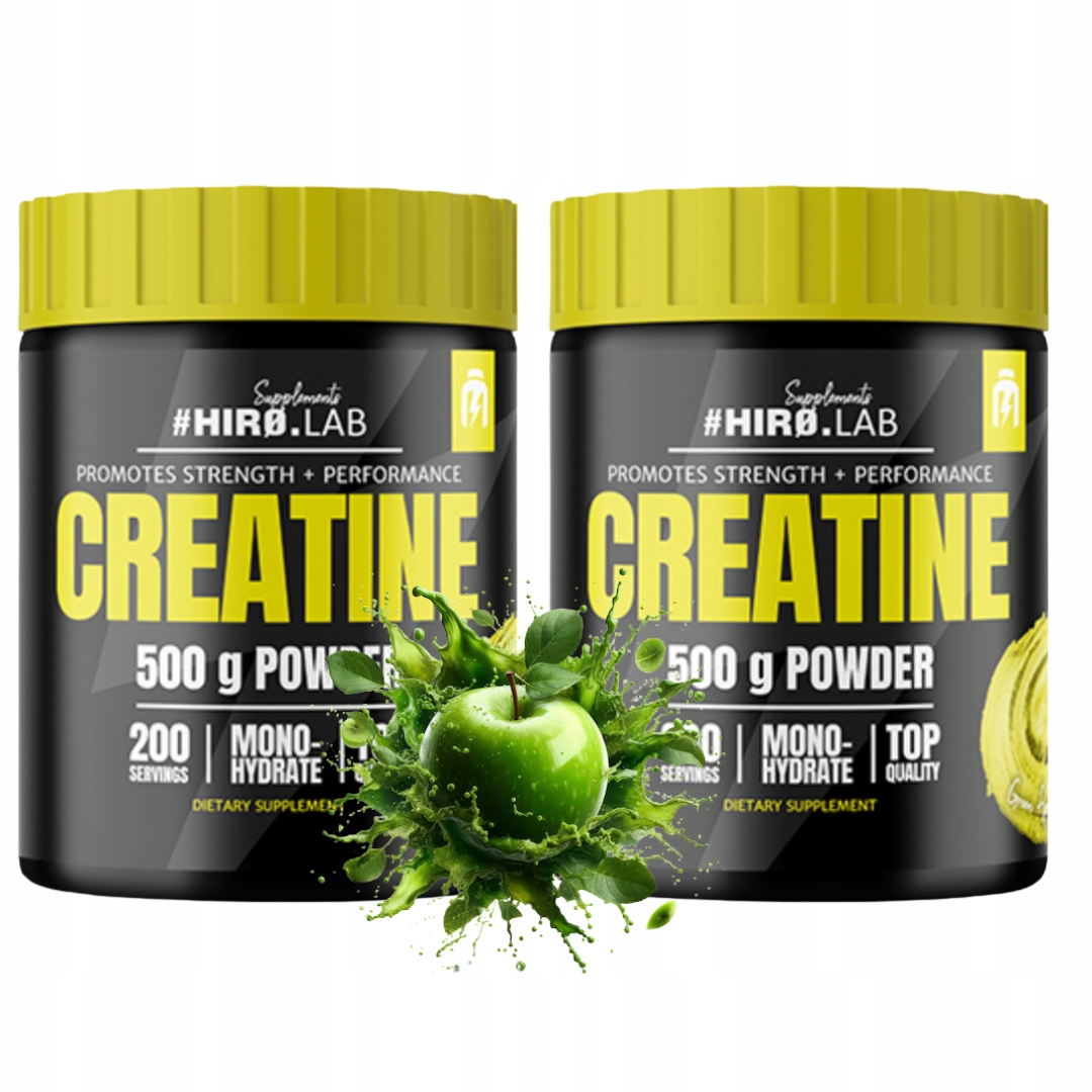 Hiro.lab Creatine 500g kreatin zelené jablko monohydrát monopevnost
