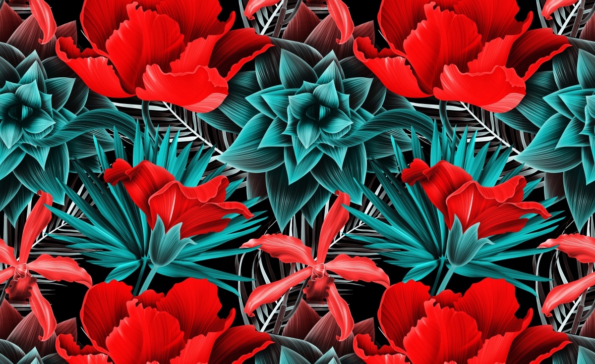 

Tapeta Flizelinowa Tropikalne kwiaty - 416x254