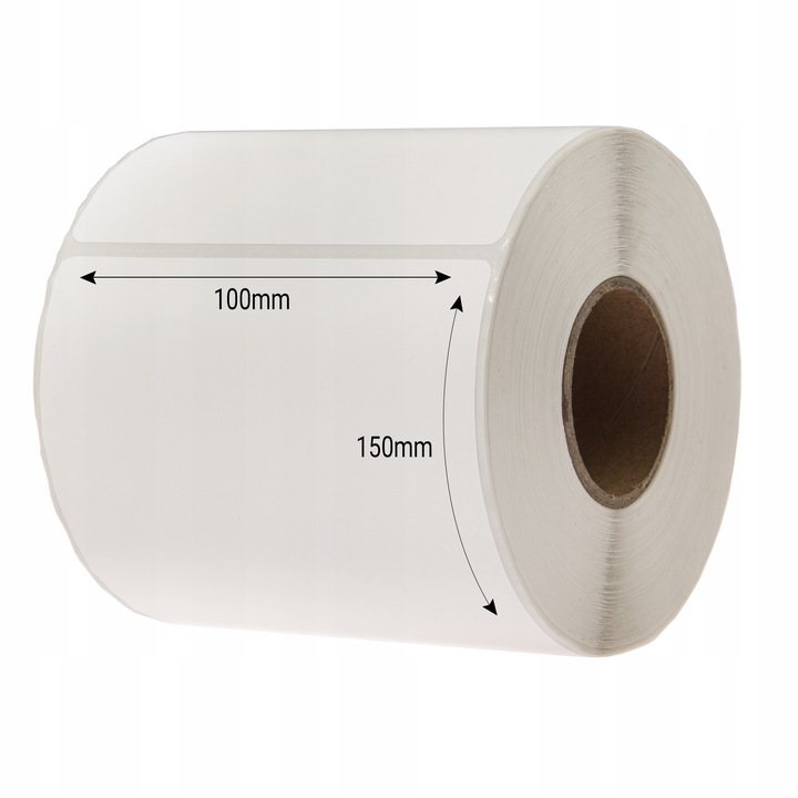 ETYKIETY TERMICZNE 100x150 BIAŁE perforacja 500szt Długość etykiety 150 mm