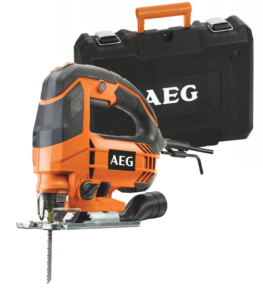 Síťová přímočará pila s železným úchytem v kufru Step 100X Aeg