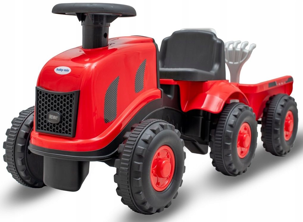 Pchacz Traktor Jeździk Baby MIX Benny Z Przyczepą Do 25 Kg Z Narzędziami