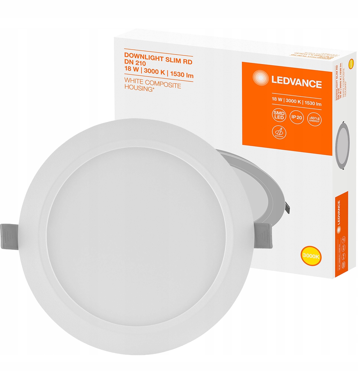 

Panel Led Podtynkowy 18W 3000K Slim DN210 Ledvance