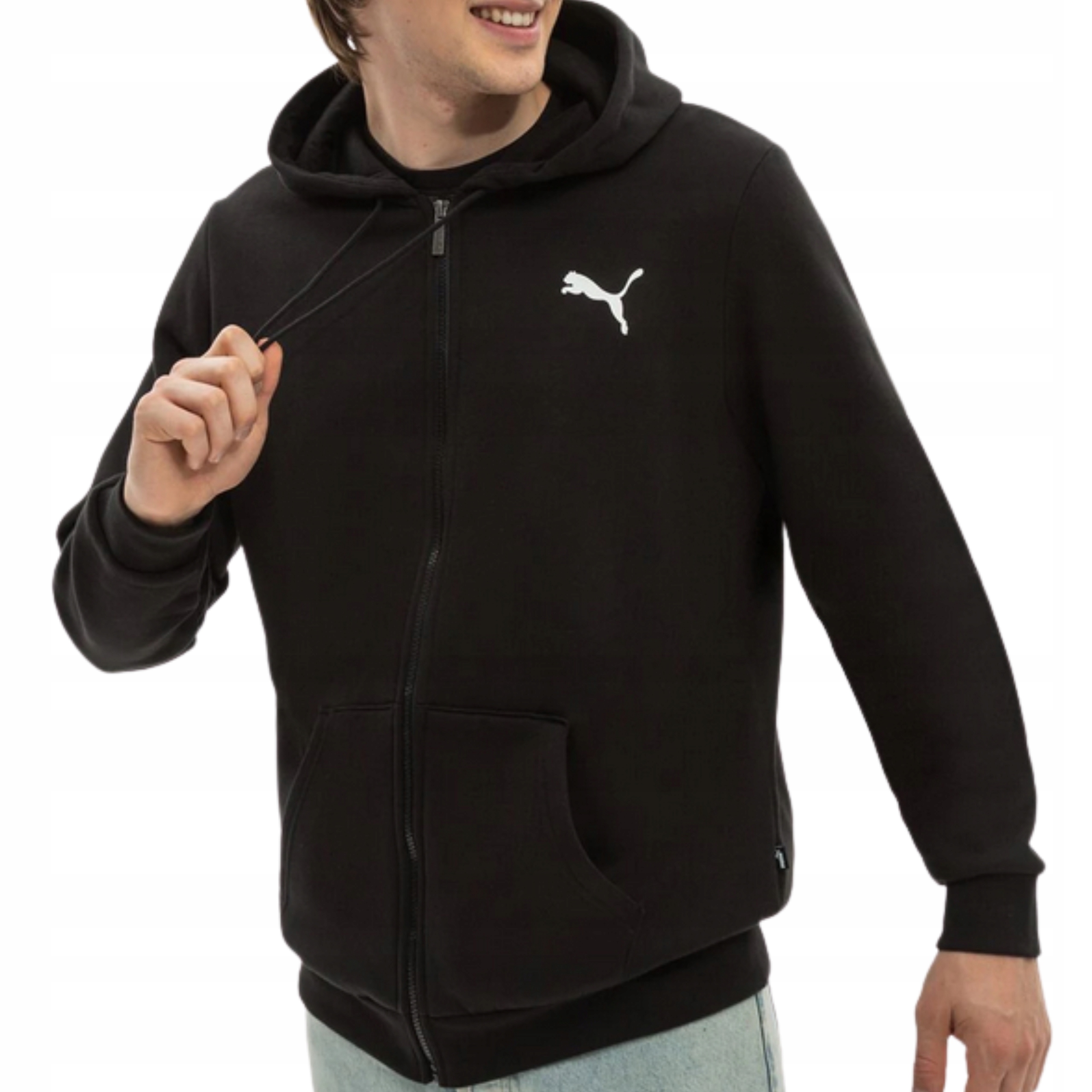 Puma Pánská Mikina Pro Mládež, Bavlněná, S Kapucí, Rozepínací Na Zip