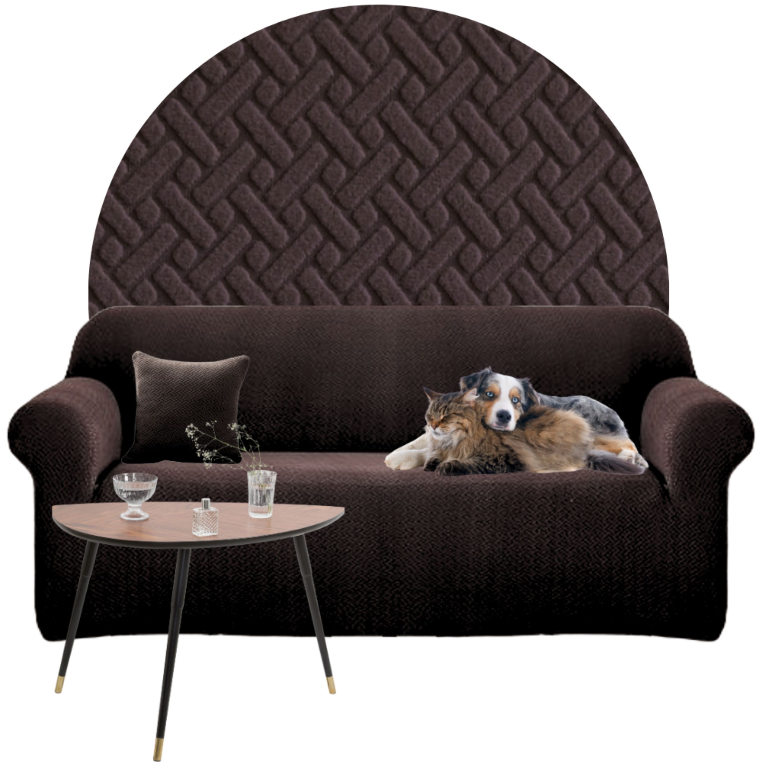 Potah Na Křeslo A Pohovku Elastický Žakár S Jedličkou 145-185 Oeko-tex