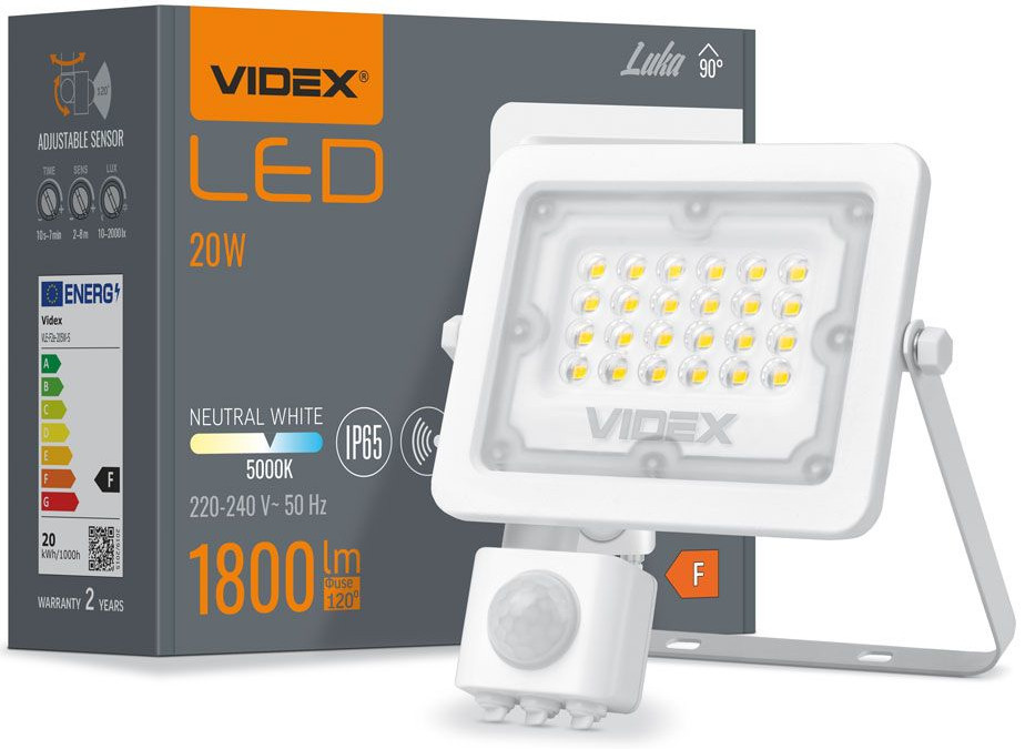 

Lampa Zewnetrzna 20W z Czujnikiem Zmierzchu Ruchu