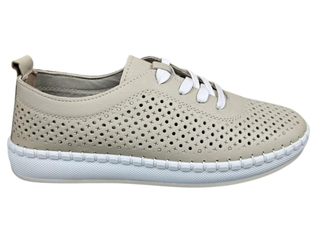 Modo Sportovní Polobotky Ažurové 24001 Béžové vel. 38