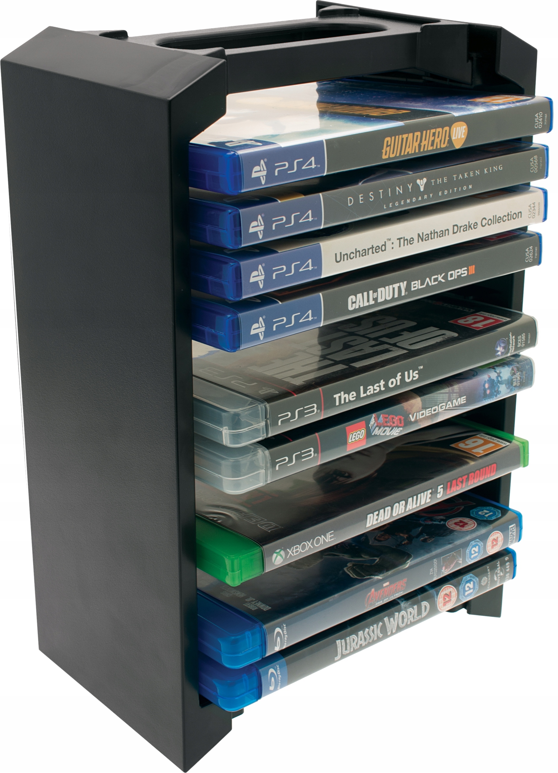 Stojak Na Gry PS3 PS4 Xbox One Storage Tower Black Na 12 Płyt Czarna