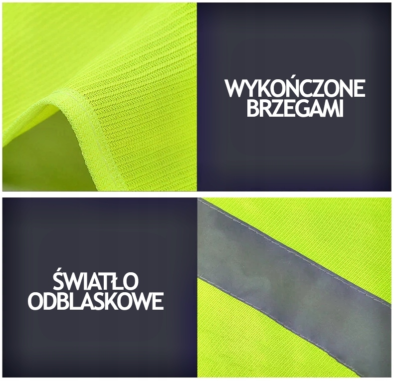 KAMIZELKA ODBLASKOWA OSTRZEGAWCZA DROGOWA ŻÓŁTA ROBOCZA UNIWERSALNA BHP Marka XL-Tools