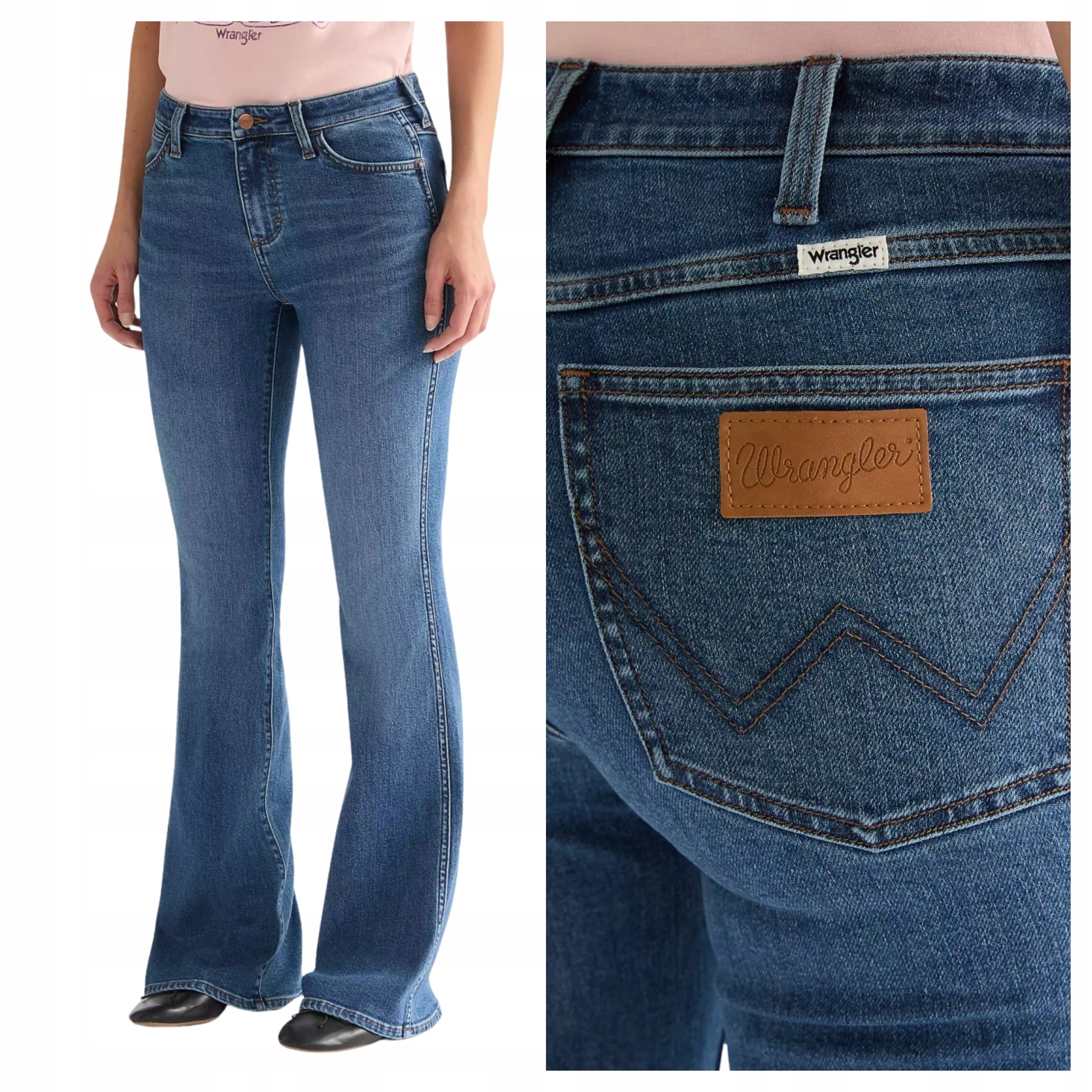 Dámské džíny Wrangler Montana Sparrow modré zvony W28 L30