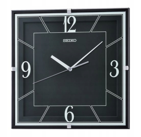Elegantné Štvorcové Čierne Japonské Hodiny Seiko QXA821K 30 cm Nie Tyka