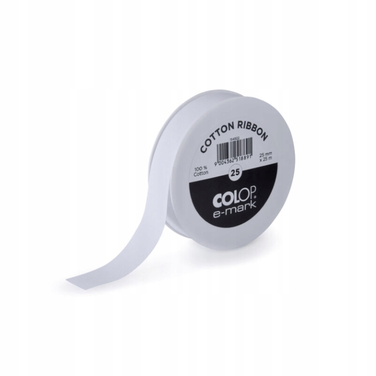 Bavlněná páska bílá pro E-mark 25mm x 25m