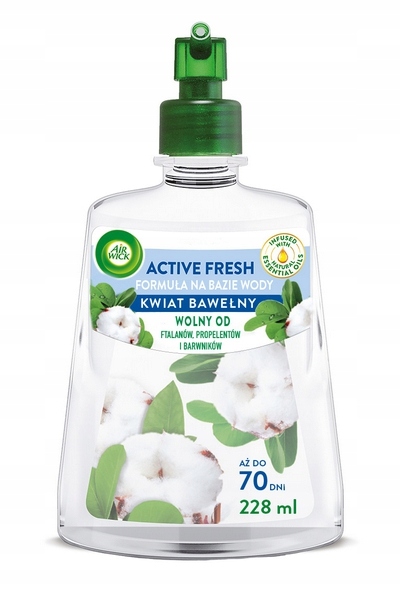 WKŁAD AIR WICK ACTIVE FRESH ODŚWIEŻACZ KWIAT BAWEŁNY FRESH COTTON 228 ML