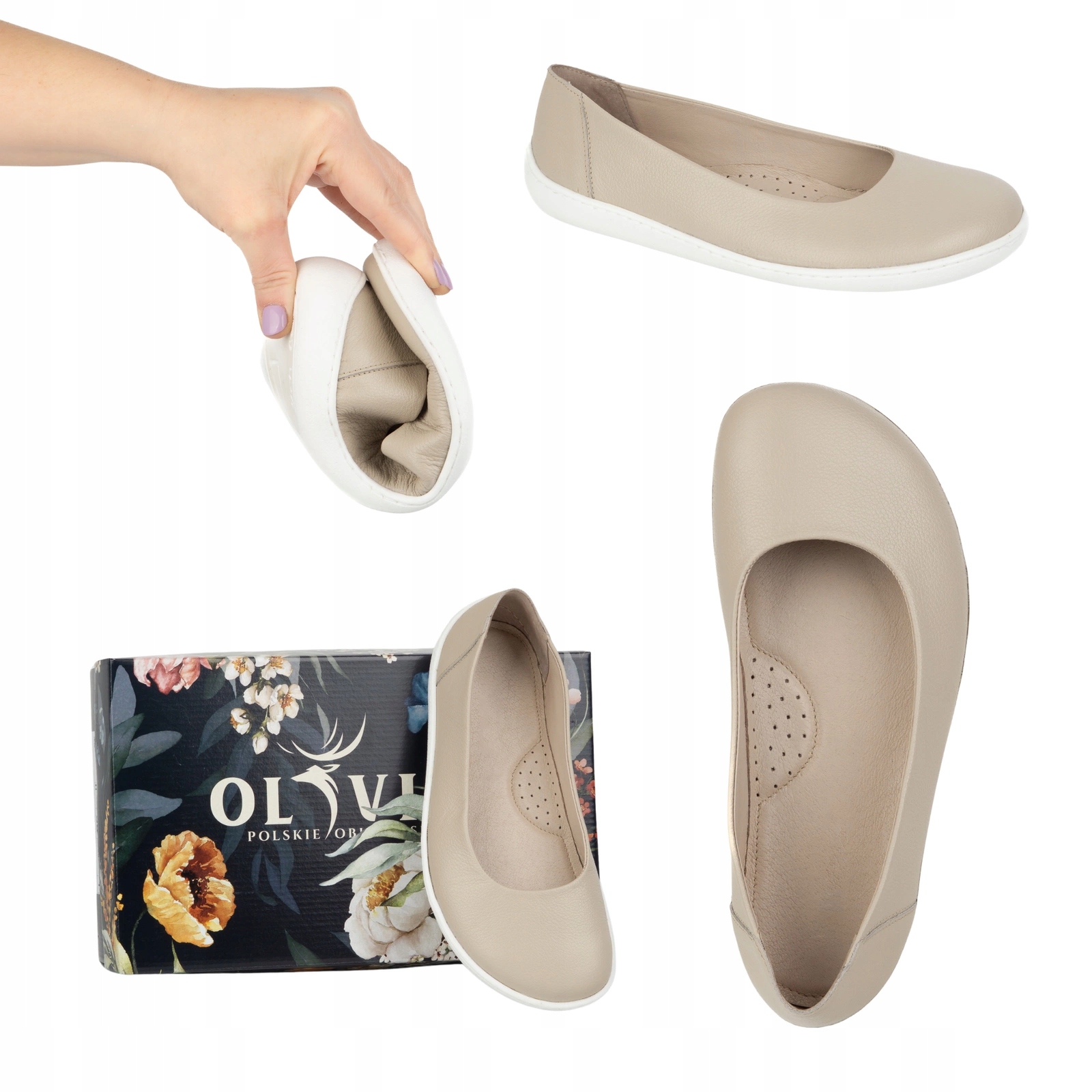 Barefoot Dámské minimalistické nazouvací lodičky 1771POL béžové 40