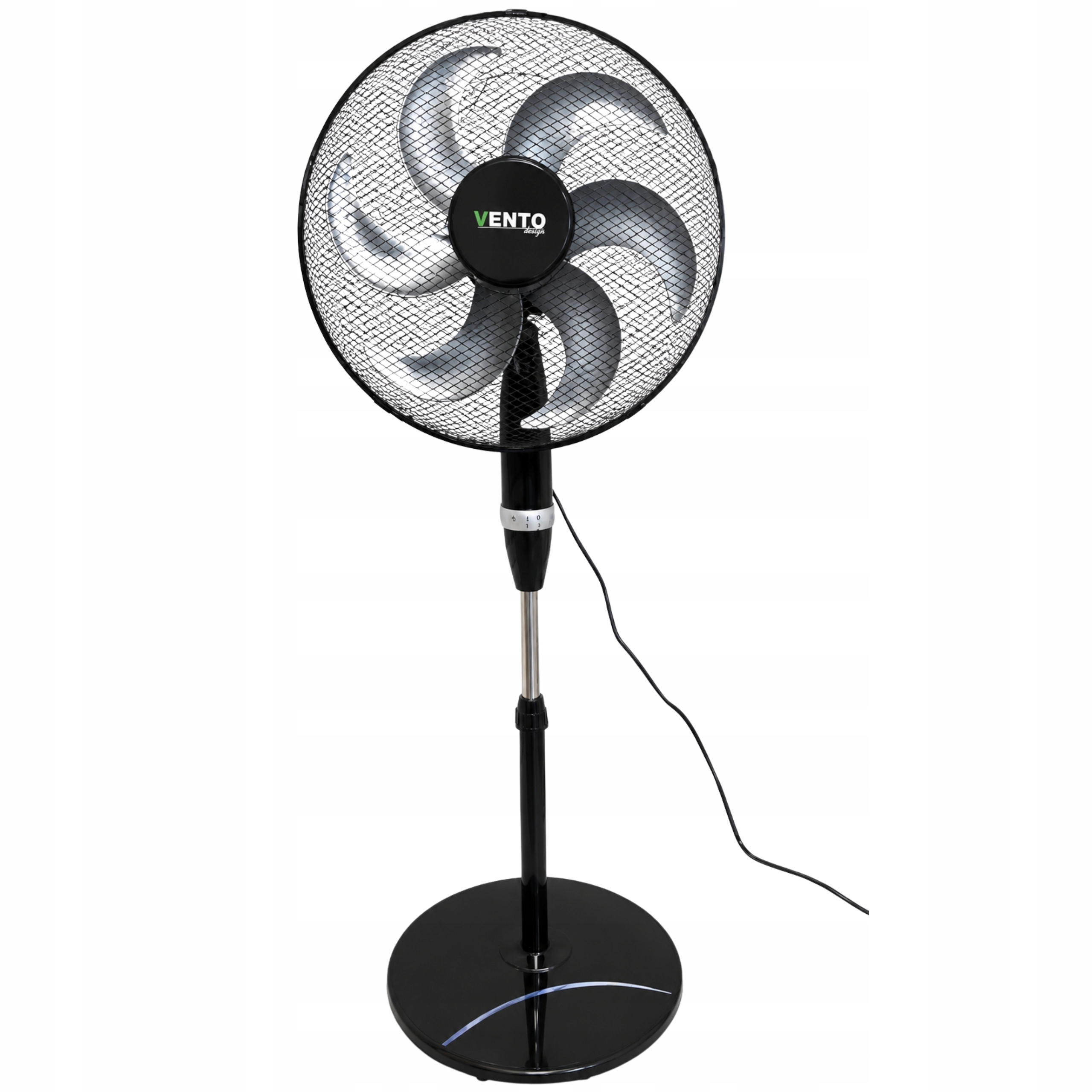 Wentylator Stojący Vento 40CM 75W Podłogowy Regulowany Czarny