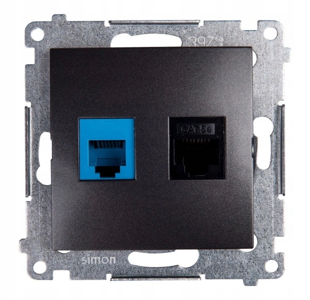 Telefonní zásuvka – počítač – RJ45 RJ12 – Kontakt Simon 54 – Antracit