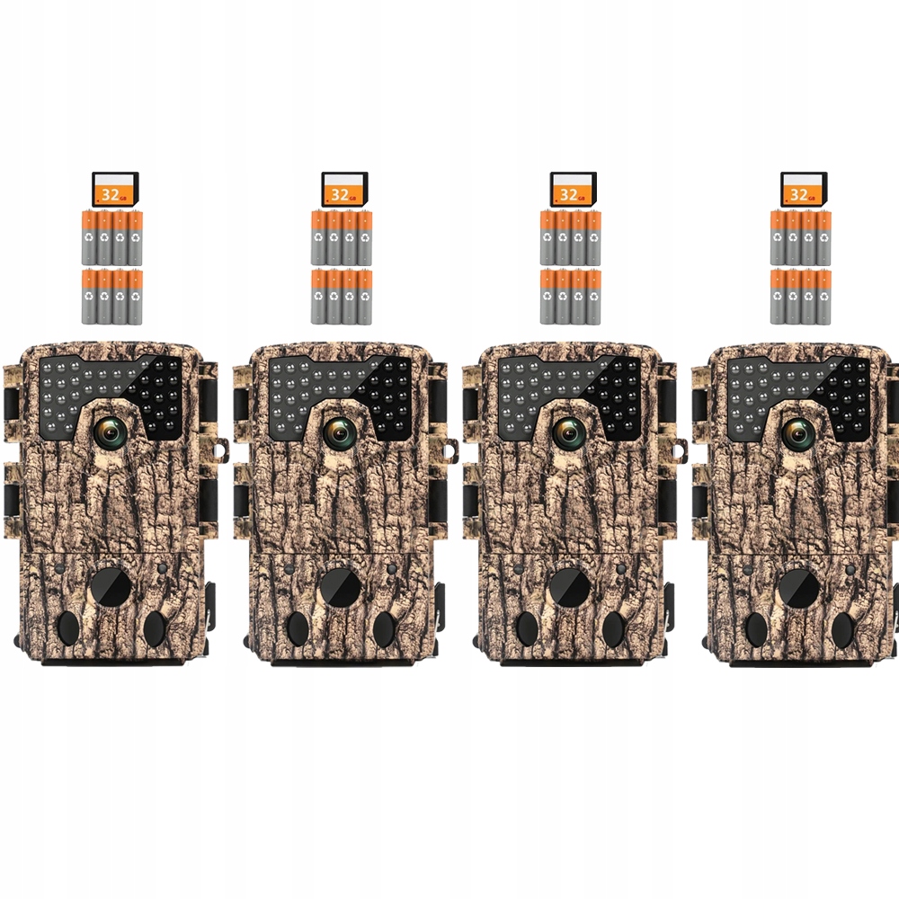 4XFOTOPUPKA Lesní Kamera Noční Vidění 48MP Night Vision s 32G a bateriemi