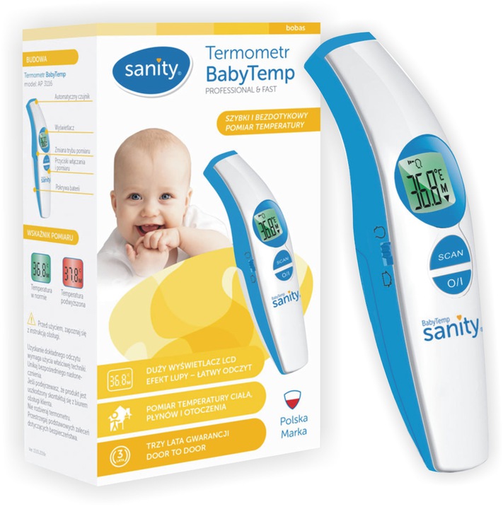 

Termometr BabyTemp Cyfrowy Sanity bezdotykowy