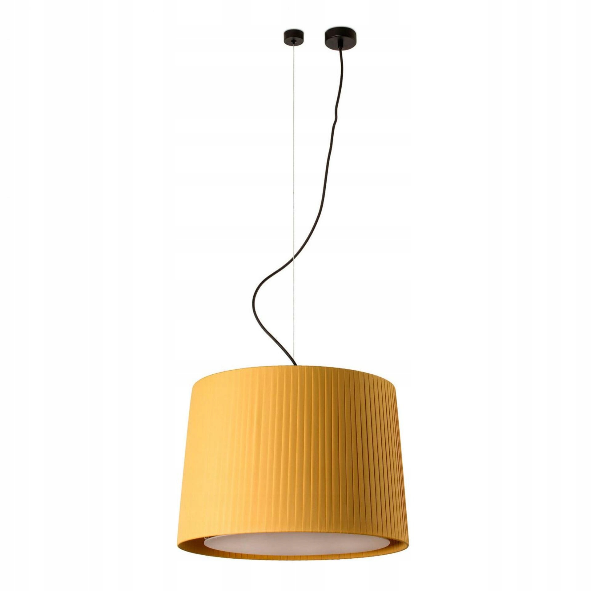 Faro Samba závěsné svítidlo černá/žlutá, průměr 450 mm, textil+papyrus