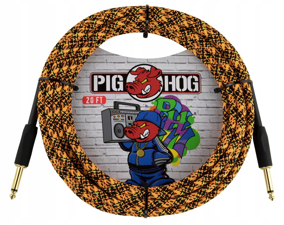 Kabel Jack 6,3 mm Pig Hog PCH20GOR Orange Graffiti