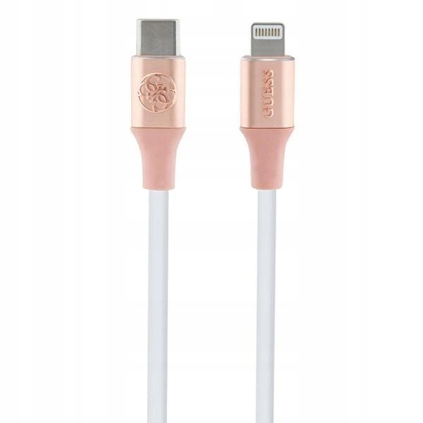 Kabel Guess Ebossed Logo Usb-c Lightning 1.5m szybkie ładowanie różowy