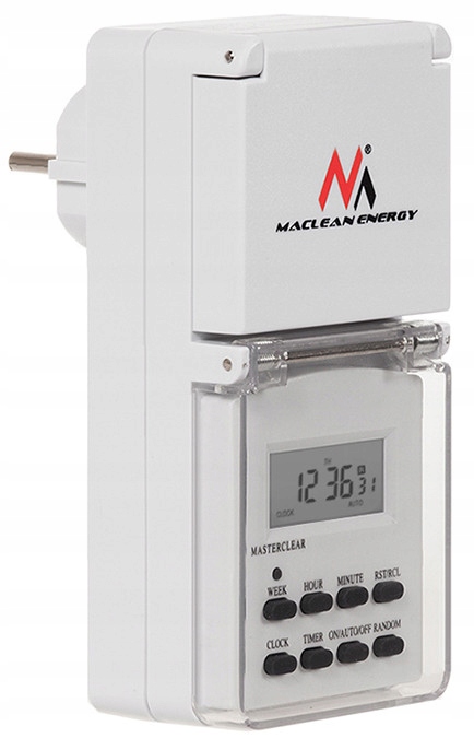 TIMER ZEWNĘTRZNY WYŁĄCZNIK CZASOWY PROGRAMATOR LCD 3600W MACLEAN MCE08
