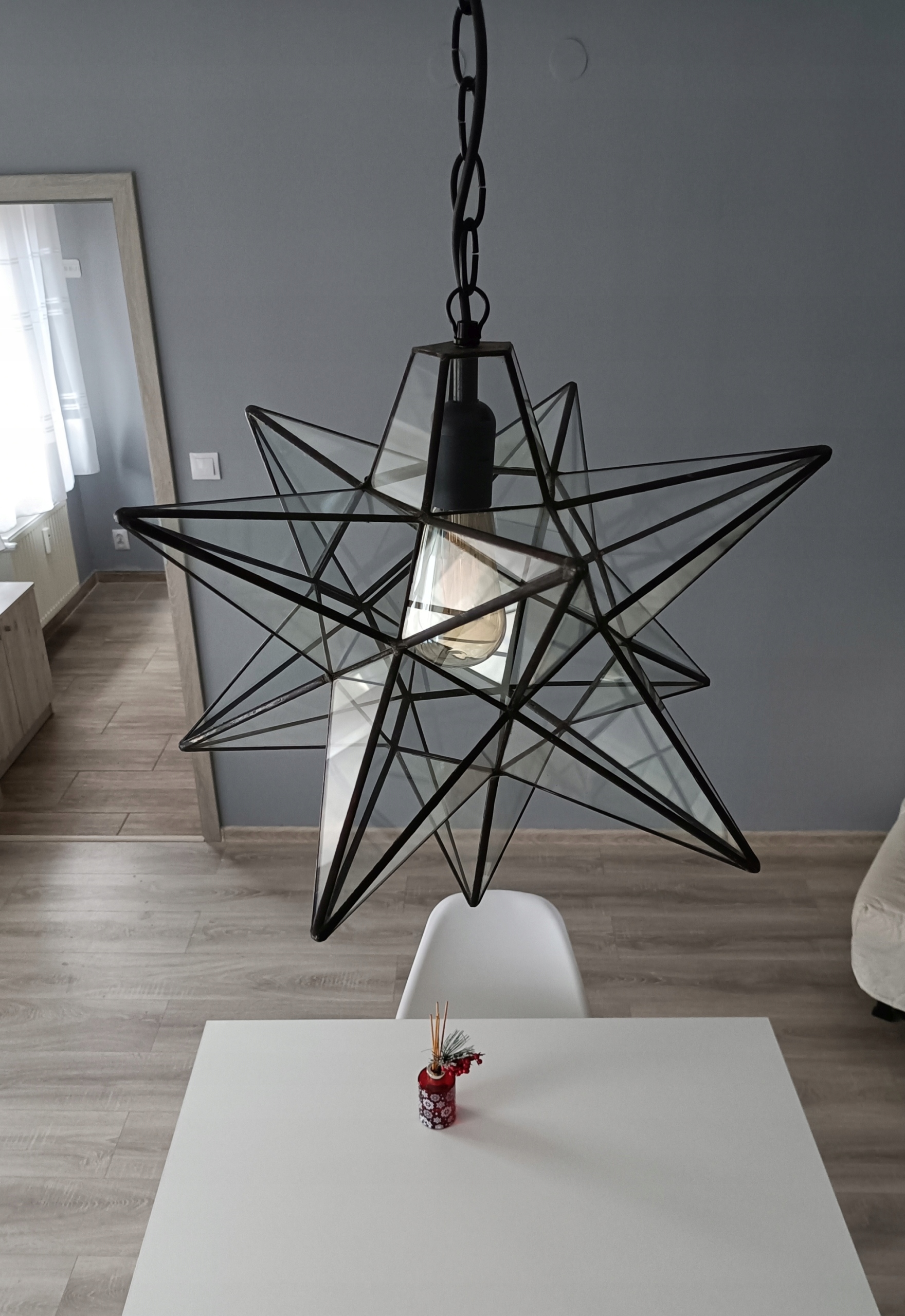 Lampa sufitowa LOFT szklana Gwiazda na łańcuchu Kod producenta brak