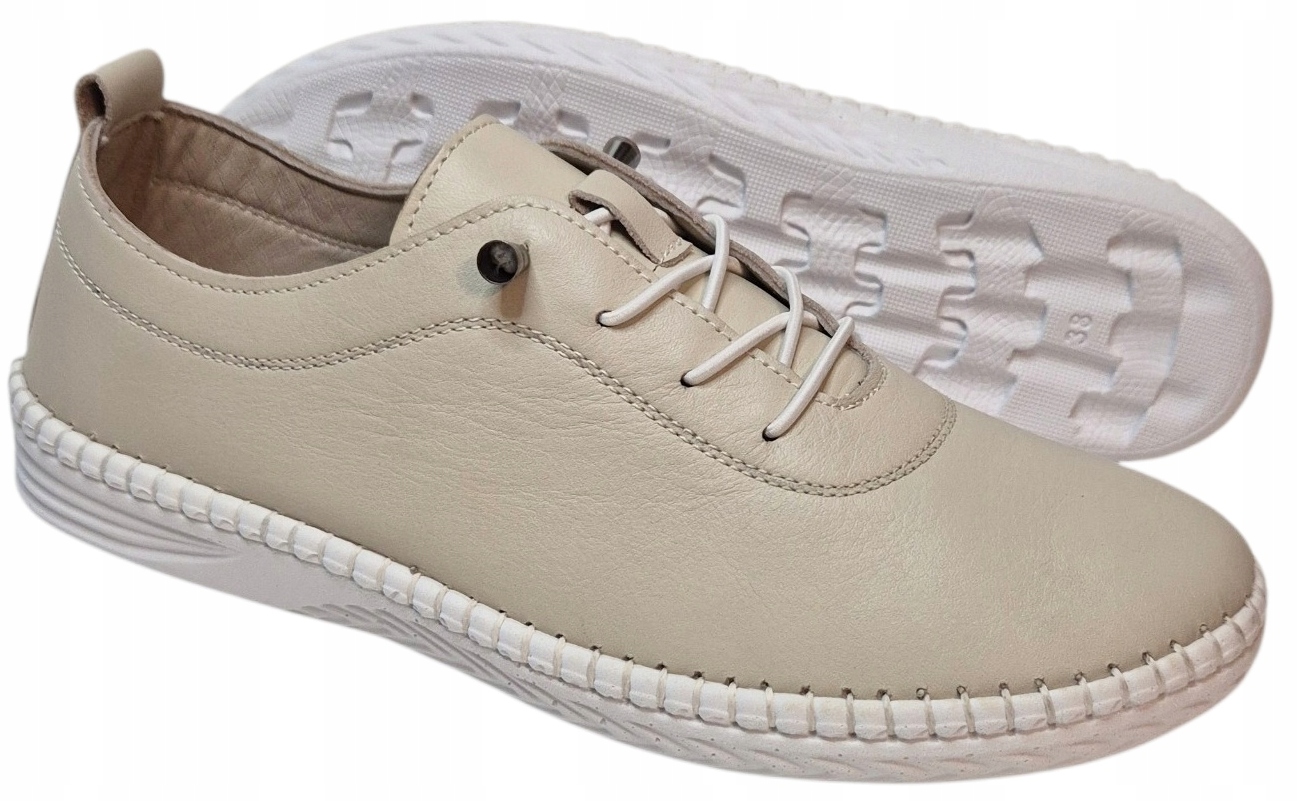 Modo 24025 Béžové lehké polobotky z přírodní kůže vel. 39