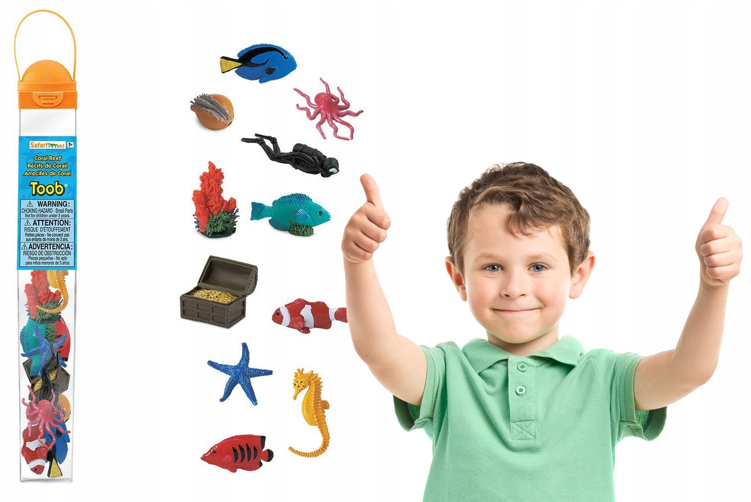 Korálový útes. Stavebnice Figurek v tubě Safari Ltd. tuba 11 dílků figurky