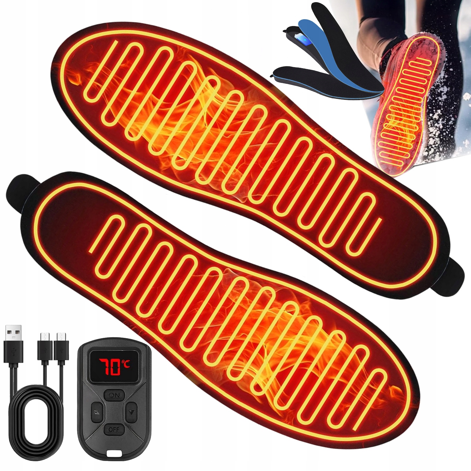 Vyhřívané Vložky Do Bot Termopodrážky Usb Powerbanka Na Zimu 42-47